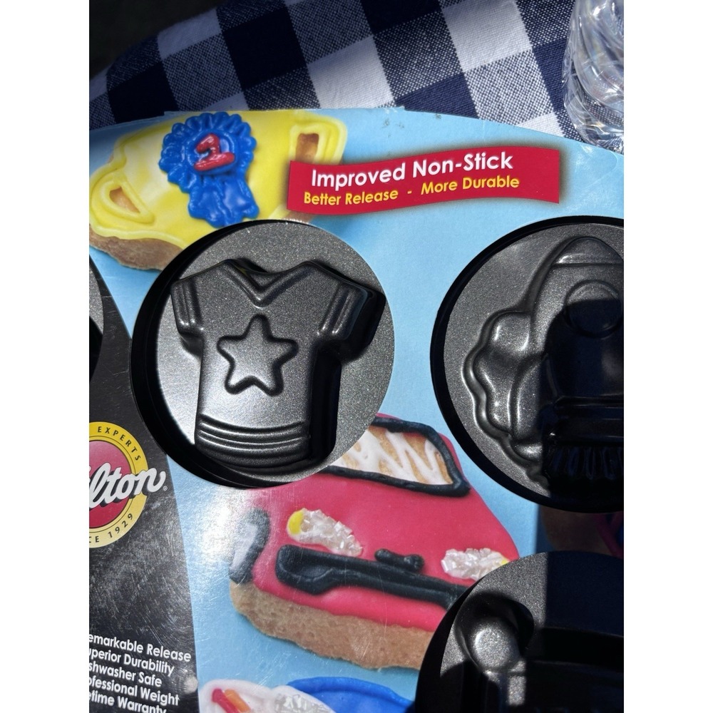 Wilton 12 Cavity Boy Theme Cookie Pan Mold Non-Stick - Brand New - Picture 3 of 5